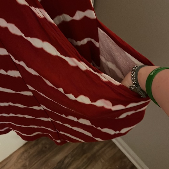 Kensie Athleisure Red and White Long Sleeve Dress - Picture 2 of 7